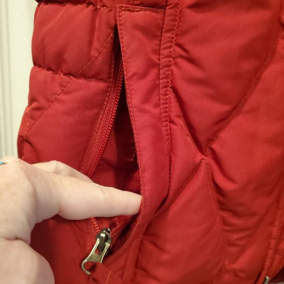 Eddie Bauer Premium Goose Down Quilted Puffer Vest - Bright Red - XS - Picture 5 of 9